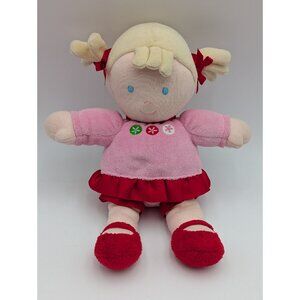 Carters Just One You My First Doll Plush Rattle Pink Red 2010 Blond Blue Eyes